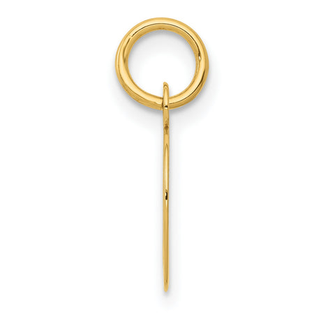 10k Yellow Gold Script Initial D Pendant, Polished Cursive Letter Charm for Women