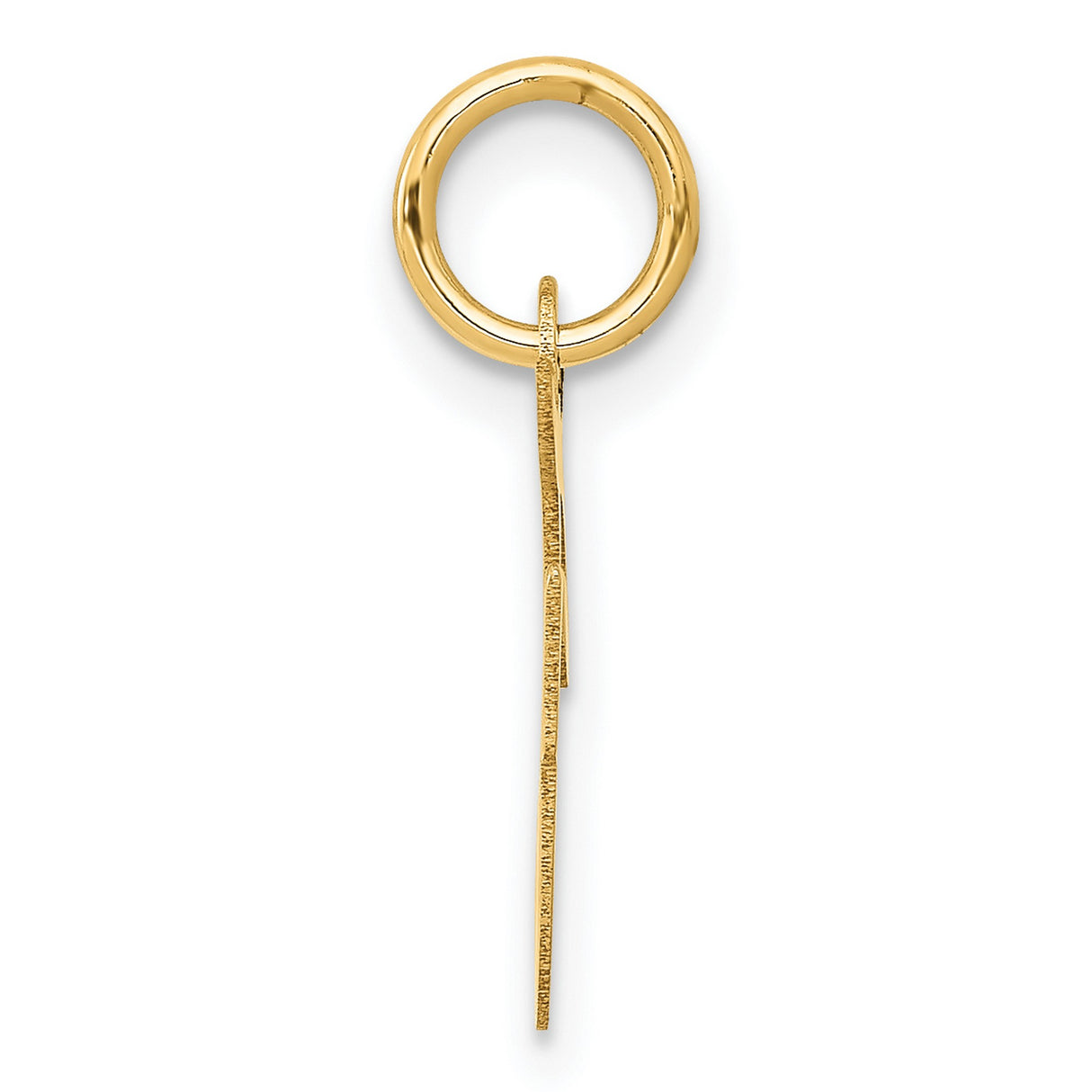 10k Yellow Gold Script Initial Pendant, Cursive Letter F Monogram Charm