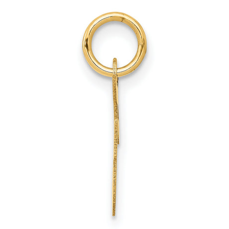 10k Yellow Gold Script Initial Pendant, Cursive Letter F Monogram Charm