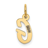 10k Yellow Gold Initial G Pendant Charm, Script Letter Style, Dainty Jewelry for Women