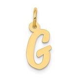10k Yellow Gold Initial G Pendant Charm, Script Letter Style, Dainty Jewelry for Women