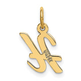 10k Yellow Gold Letter H Pendant, Script Initial Charm for Necklace or Bracelet