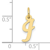 10k Yellow Gold Letter J Pendant Charm, Script Initial Monogram Jewelry for Women