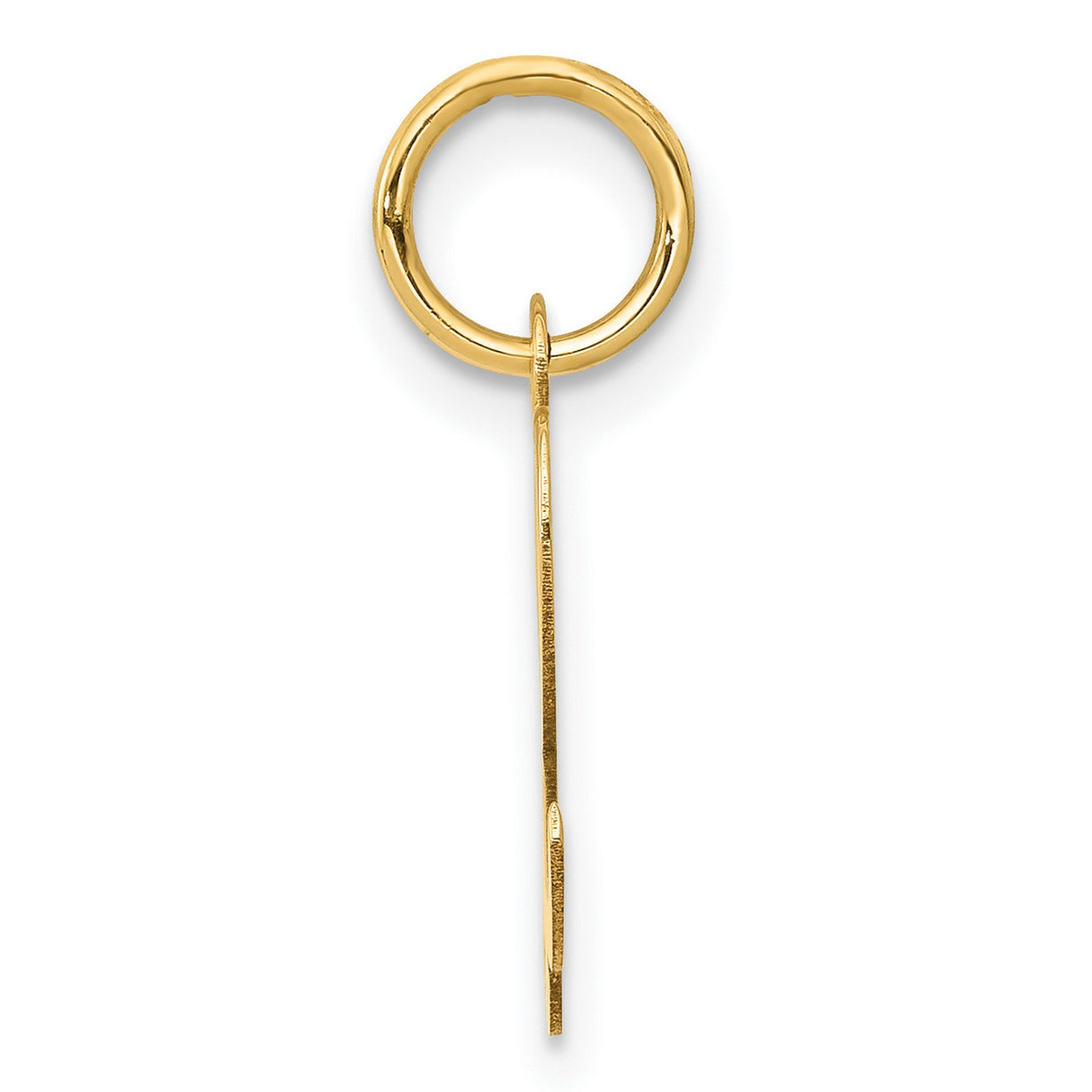 10k Yellow Gold Script Initial L Pendant, Polished Cursive Letter Charm for Women