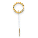 10k Yellow Gold Script Initial L Pendant, Polished Cursive Letter Charm for Women