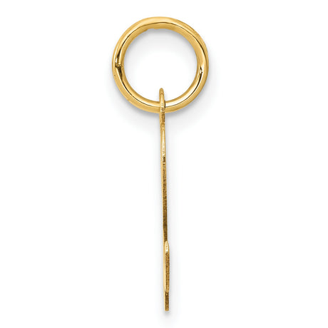 10k Yellow Gold Script Initial L Pendant, Polished Cursive Letter Charm for Women