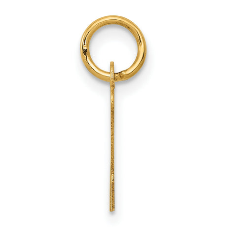 10k Yellow Gold Initial N Pendant, Script Lowercase Letter Charm for Women