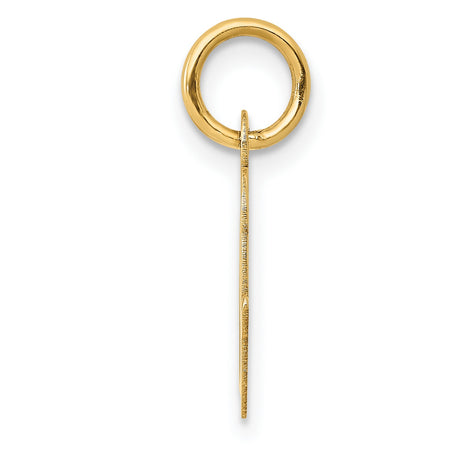 10k Yellow Gold Initial Q Pendant, Polished Script Letter Charm for Women or Unisex Wear