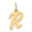 Small Script Initial R Charm Pendant in Real 10k Yellow Gold