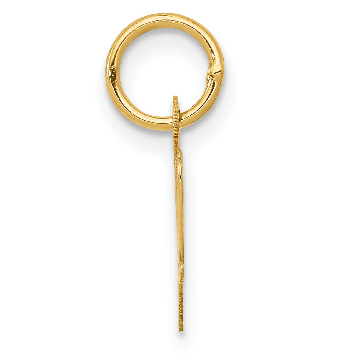 10k Yellow Gold Script Initial W Pendant, Dainty Cursive Letter Charm for Women