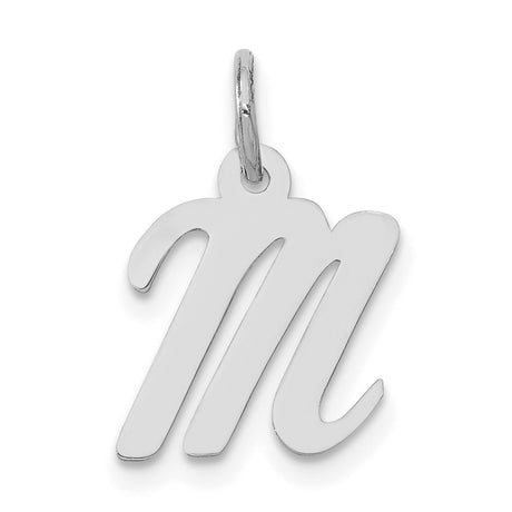 10k White Gold Virgo Zodiac Pendant, Polished Astrology Charm for Women or Unisex Wear