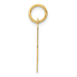 10k Yellow Gold Script Letter A Pendant Charm, Polished Cursive Initial Jewelry