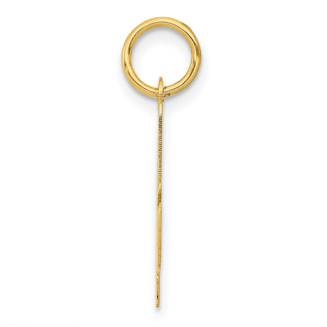 10k Yellow Gold Script Letter A Pendant Charm, Polished Cursive Initial Jewelry