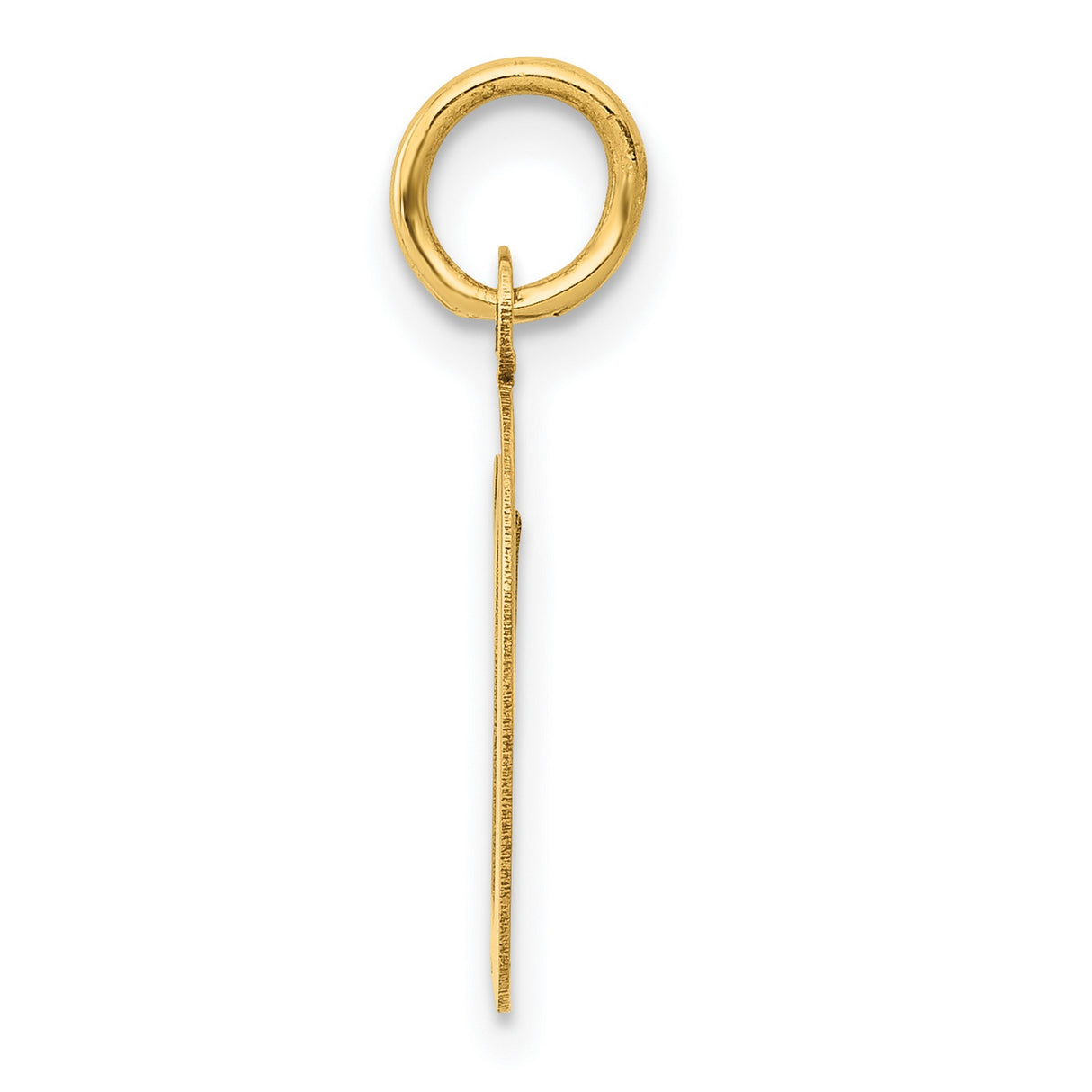 10k Yellow Gold Script Letter D Pendant, Polished Cursive Initial Charm for Women