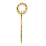 10k Yellow Gold Script Letter D Pendant, Polished Cursive Initial Charm for Women