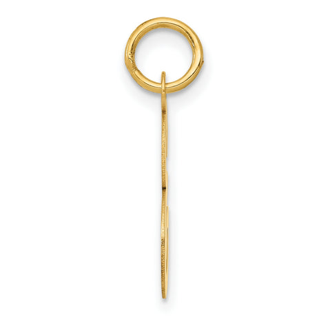 10k Yellow Gold Script Letter E Pendant, Cursive Initial Charm for Women