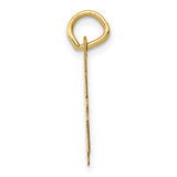 10k Yellow Gold Script Initial H Pendant, Polished Cursive Letter Charm for Women