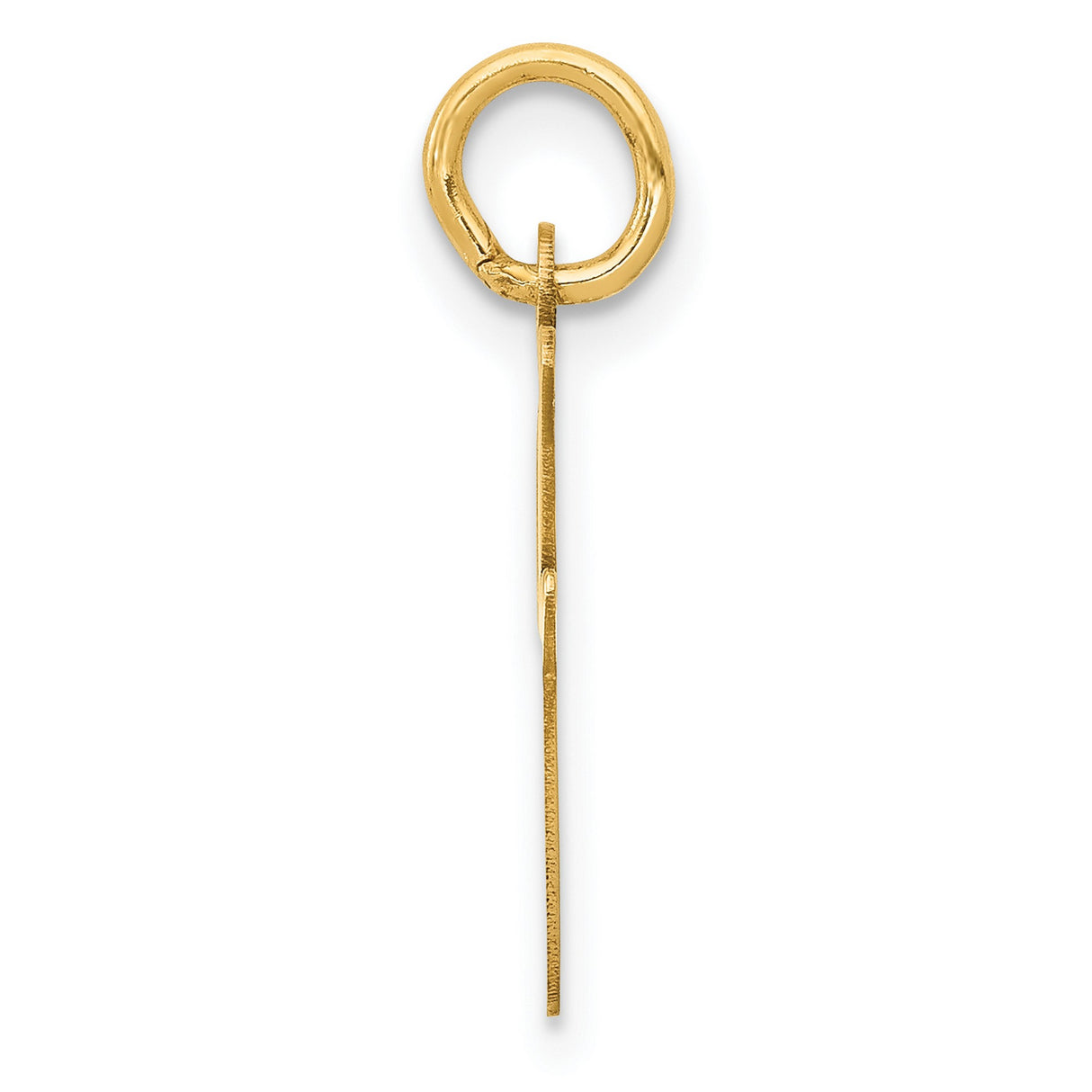 10k Yellow Gold Initial J Pendant, Polished Script Letter Charm for Women