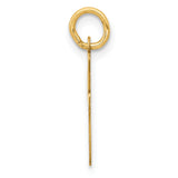 10k Yellow Gold Initial J Pendant, Polished Script Letter Charm for Women