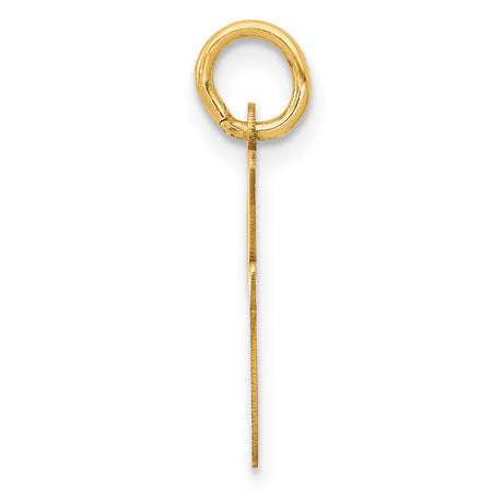 10k Yellow Gold Initial J Pendant, Polished Script Letter Charm for Women