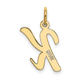 10k Yellow Gold Initial K Pendant, Polished Script Letter Charm for Women