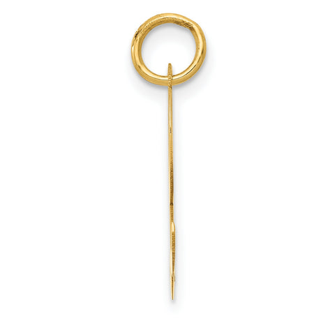 10k Yellow Gold Initial L Pendant, Script Letter Charm with Polished Finish