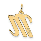 Medium Script Letter M Initial Charm Pendant in Real 10k Yellow Gold