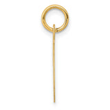 10k Yellow Gold Initial J Pendant, Polished Script Letter Charm for Women