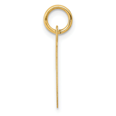 10k Yellow Gold Initial J Pendant, Polished Script Letter Charm for Women