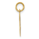 10k Yellow Gold V Initial Pendant, Cursive Script Letter Charm for Women