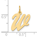 10k Yellow Gold Script Letter We Pendant Charm with Polished Finish, Symbolic Unity Jewelry