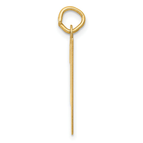 Medium Script Letter Y Initial Charm Pendant in Real 10k Yellow Gold