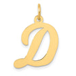 10k Yellow Gold Initial C Pendant Charm, Cursive Script Letter Design for Women or Unisex Wear