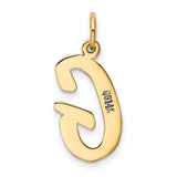 10k Yellow Gold Pendant, Script Letter G Charm, Polished Finish, Unisex or Womens Initial Jewelry