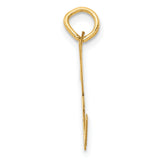 10k Yellow Gold Initial Pendant, Script Letter H Charm, Polished Monogram Jewelry for Women