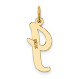 10k Yellow Gold Script Letter J Pendant, Cursive Initial Charm for Women or Unisex Wear
