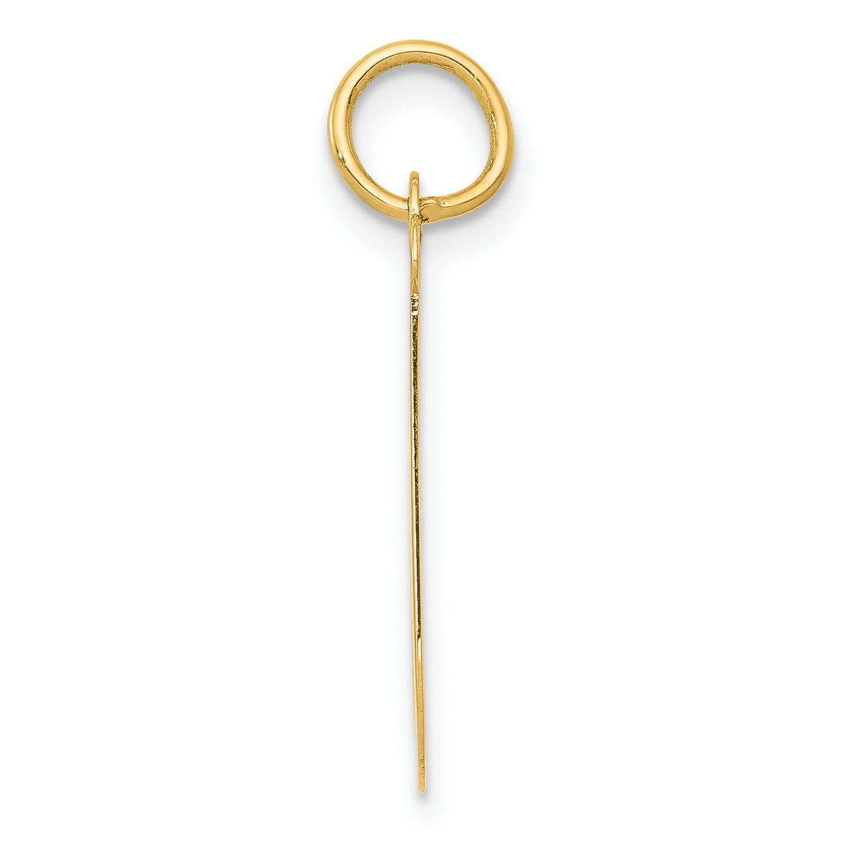 10k Yellow Gold Letter J Pendant, Polished Block Initial Charm, Unisex Jewelry