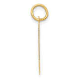 10k Yellow Gold Letter J Pendant, Polished Block Initial Charm, Unisex Jewelry