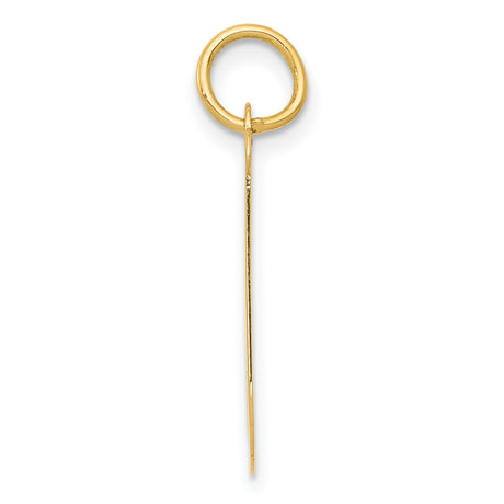 10k Yellow Gold Letter J Pendant, Polished Block Initial Charm, Unisex Jewelry