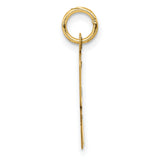 10k Yellow Gold Initial K Pendant Charm, Script Letter Design, Polished Finish