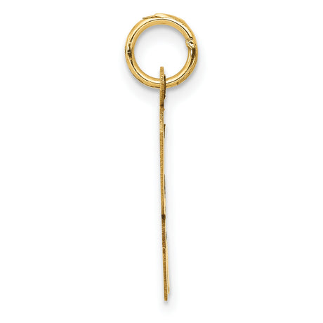 10k Yellow Gold Initial K Pendant Charm, Script Letter Design, Polished Finish