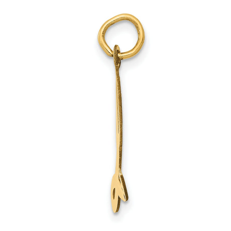 10k Yellow Gold Initial L Pendant, Script Letter Charm with Polished Monogram Design