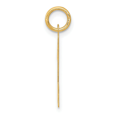 10k Yellow Gold Script Letter N Pendant Charm, Lowercase Initial, Minimalist Monogram Jewelry