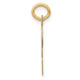 10k Yellow Gold Script V Pendant, Polished Cursive Letter Alphabet Charm for Women