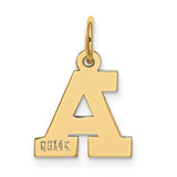 10k Yellow Gold Initial A Pendant, Block Letter Charm, Unisex Monogram Jewelry