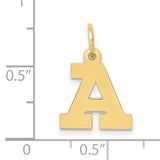 10k Yellow Gold Initial A Pendant, Block Letter Charm, Unisex Monogram Jewelry