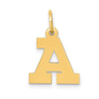 10k Yellow Gold Initial A Pendant, Block Letter Charm, Unisex Monogram Jewelry