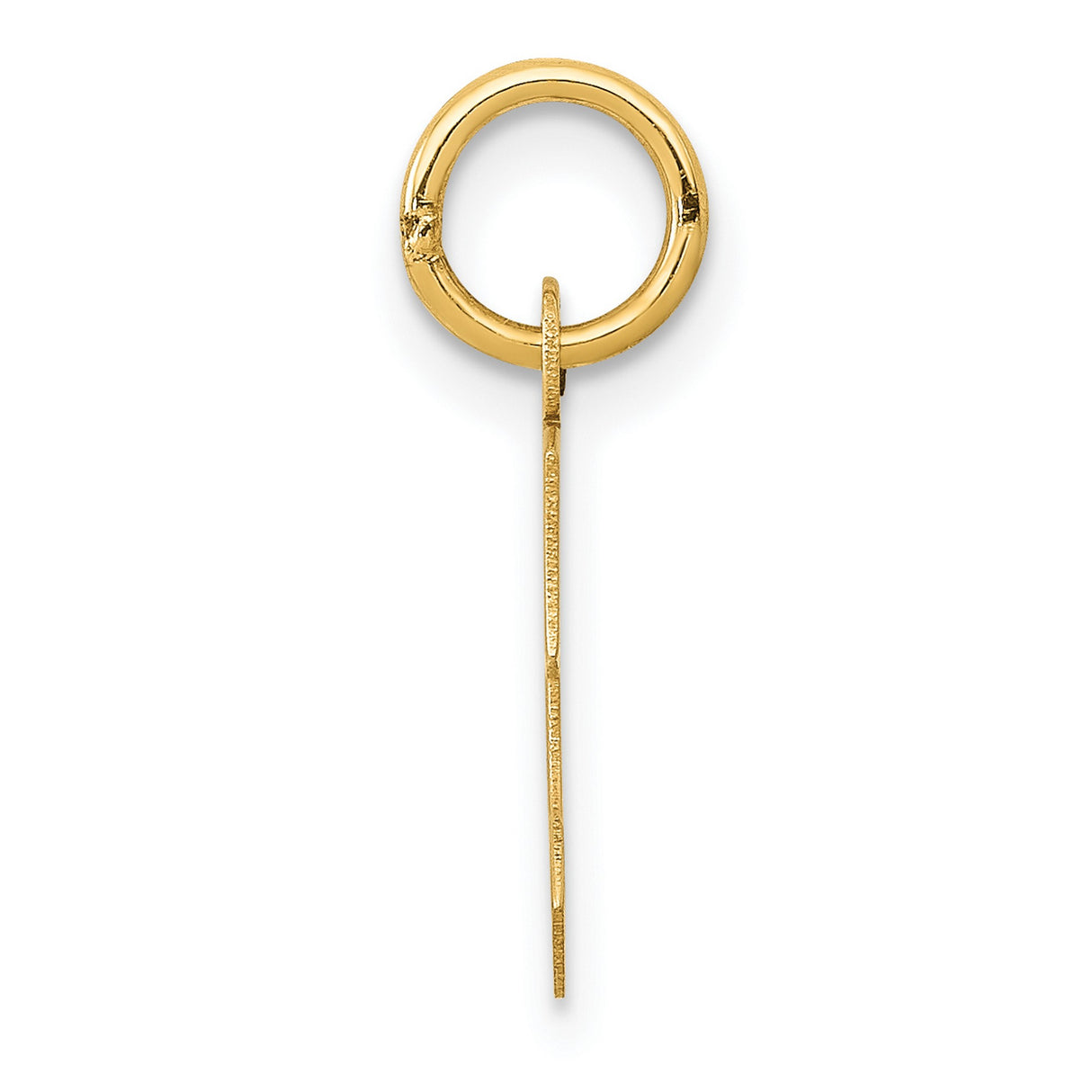 10k Yellow Gold Letter C Pendant Charm, High Polish Block Initial, Modern Alphabet Jewelry