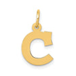 10k Yellow Gold Letter C Pendant Charm, High Polish Block Initial, Modern Alphabet Jewelry