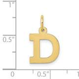 10k Yellow Gold Initial D Pendant, Bold Block Letter Charm, Polished Monogram Jewelry